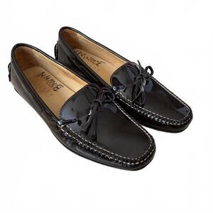 Lauren Ralph Lauren Loafers Slip-On Shoes LRL Glossy Black Women's Size 6B